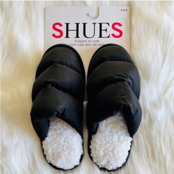 Hue Black Puffer Slide Slippers - Picture 1 of 7